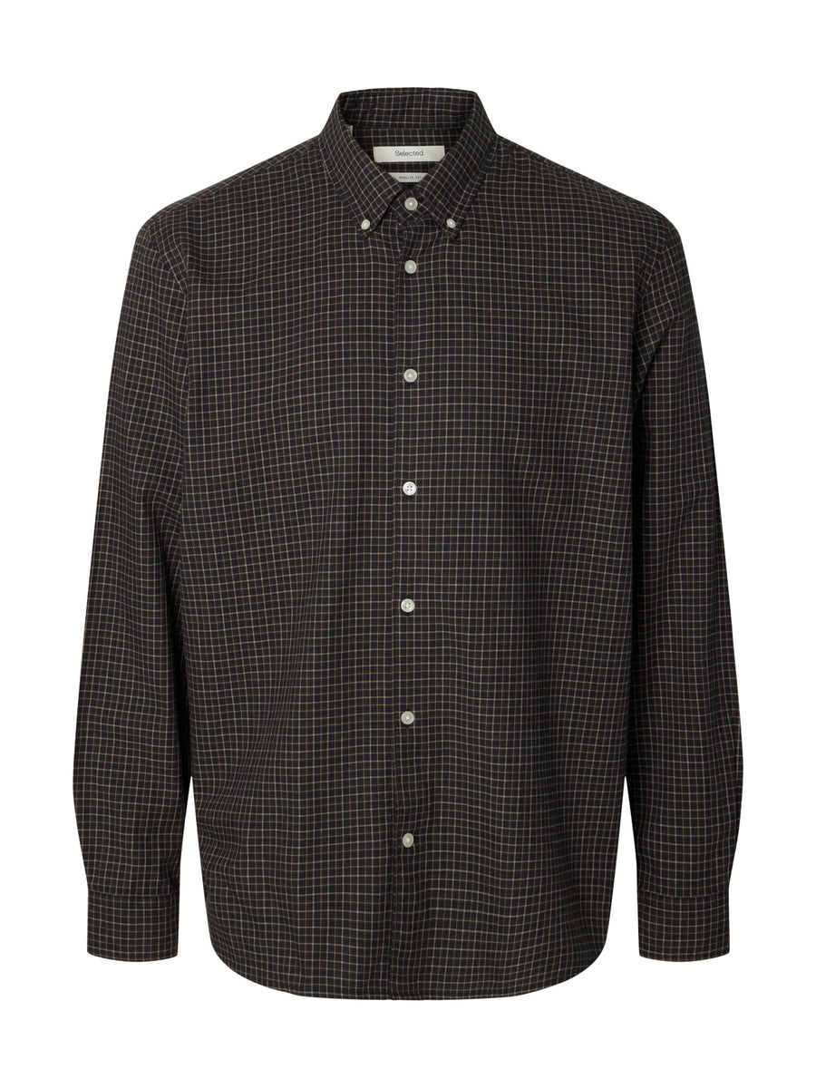 Selected Homme Cole Jay Melange Shirt - Dark Sapphire Multi Blue
