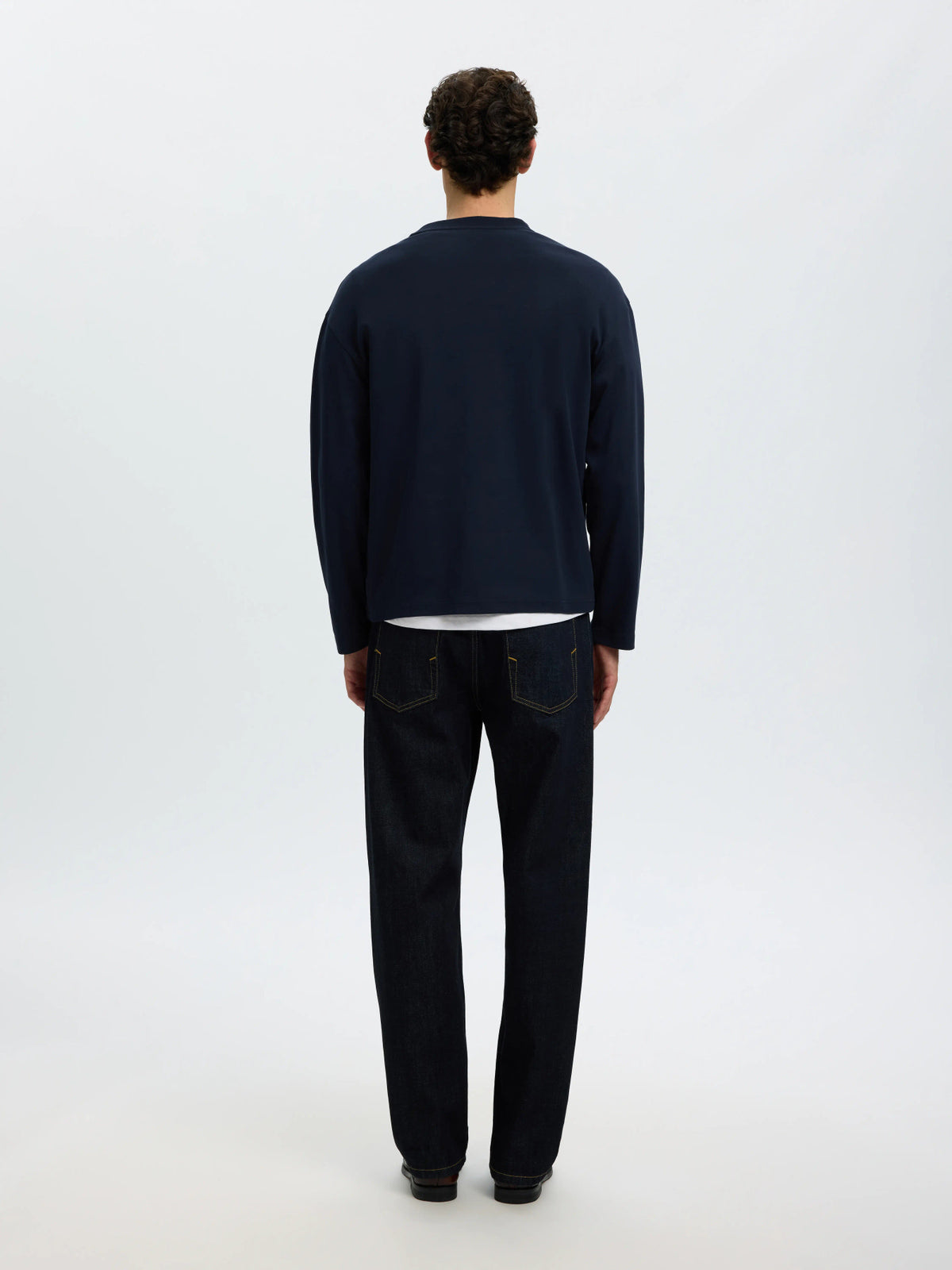 Selected Homme TAJ Heavy LS O-Neck T-Shirt - Sky Captain Blue