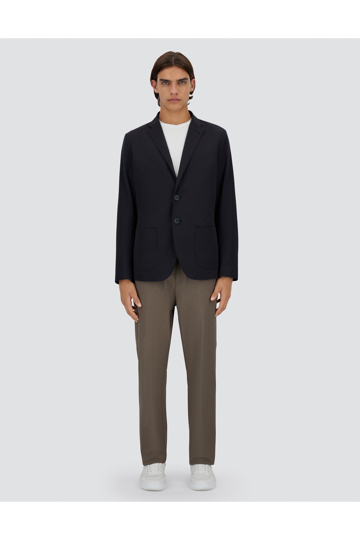 Herno Seersucker Blazer - Navy