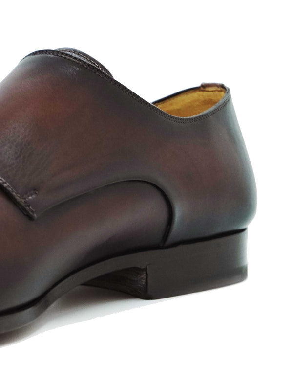 Magnanni Garrett Monk Strap Leather Shoe - Mid-Brown