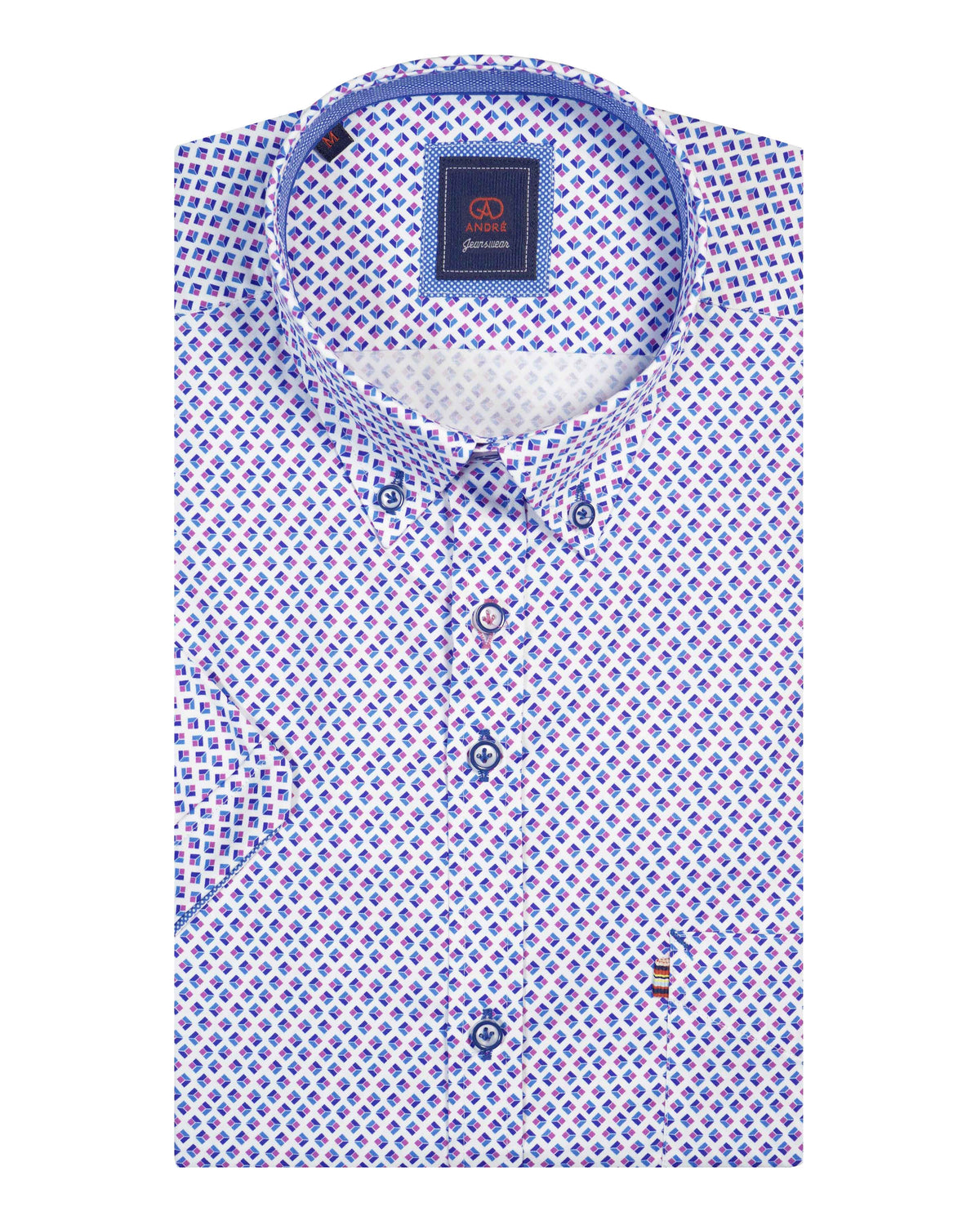 Andre 'Grafton' Short Sleeve Casual Shirt - Pink