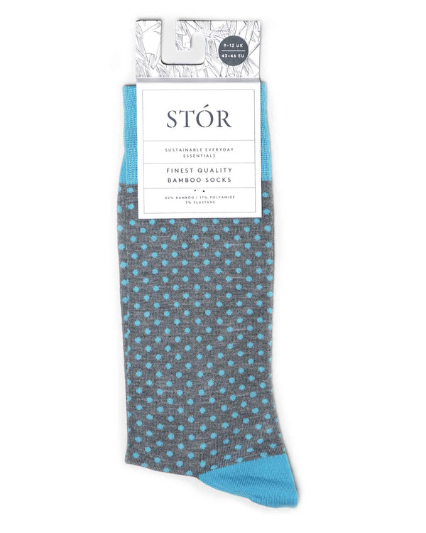 Bamboo Mid Calf - Polka Dots - Aqua