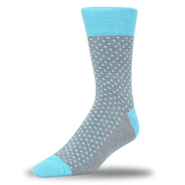 Bamboo Mid Calf - Polka Dots - Aqua