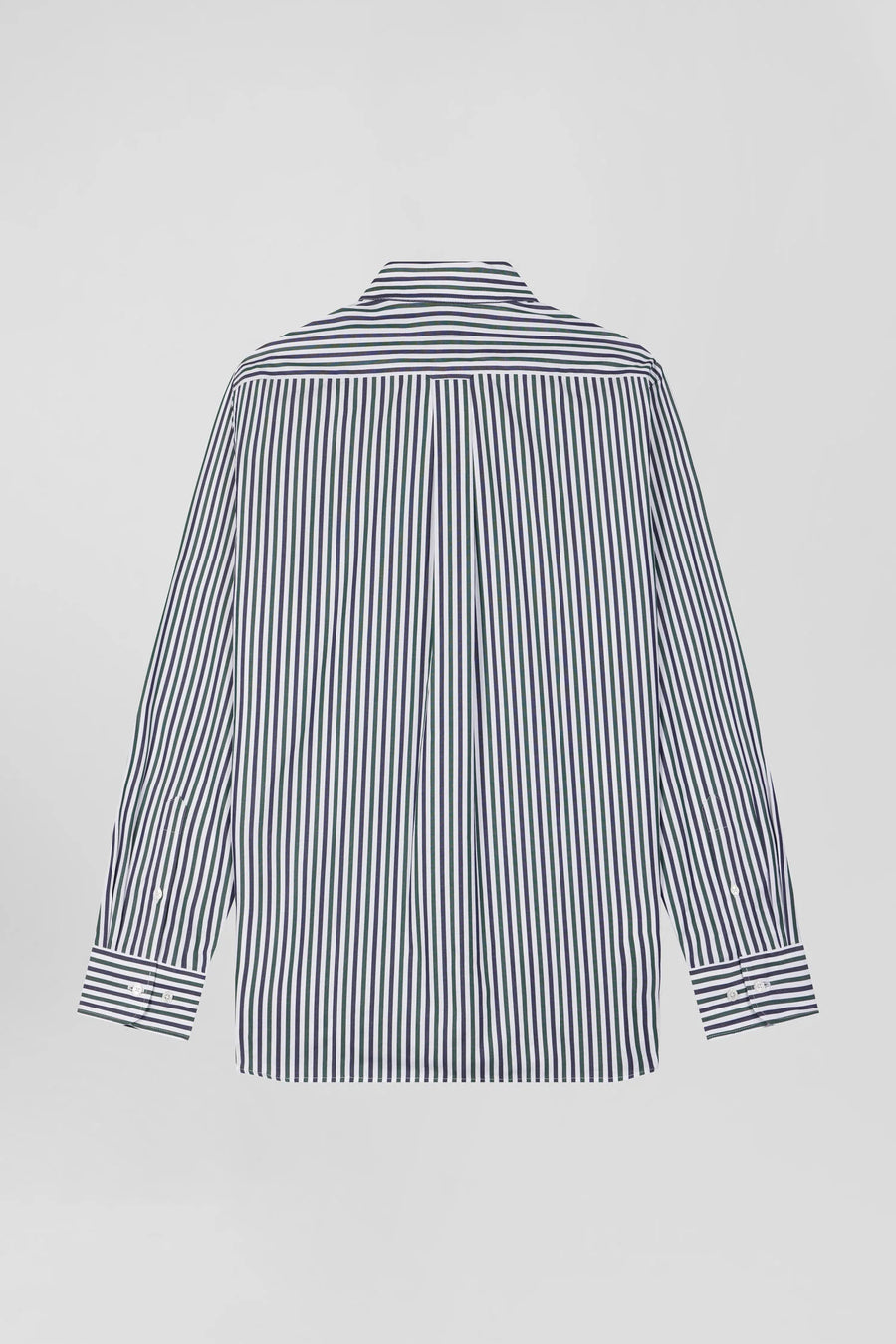 Eden Park Regular Fit Striped Cotton Poplin Shirt - Green