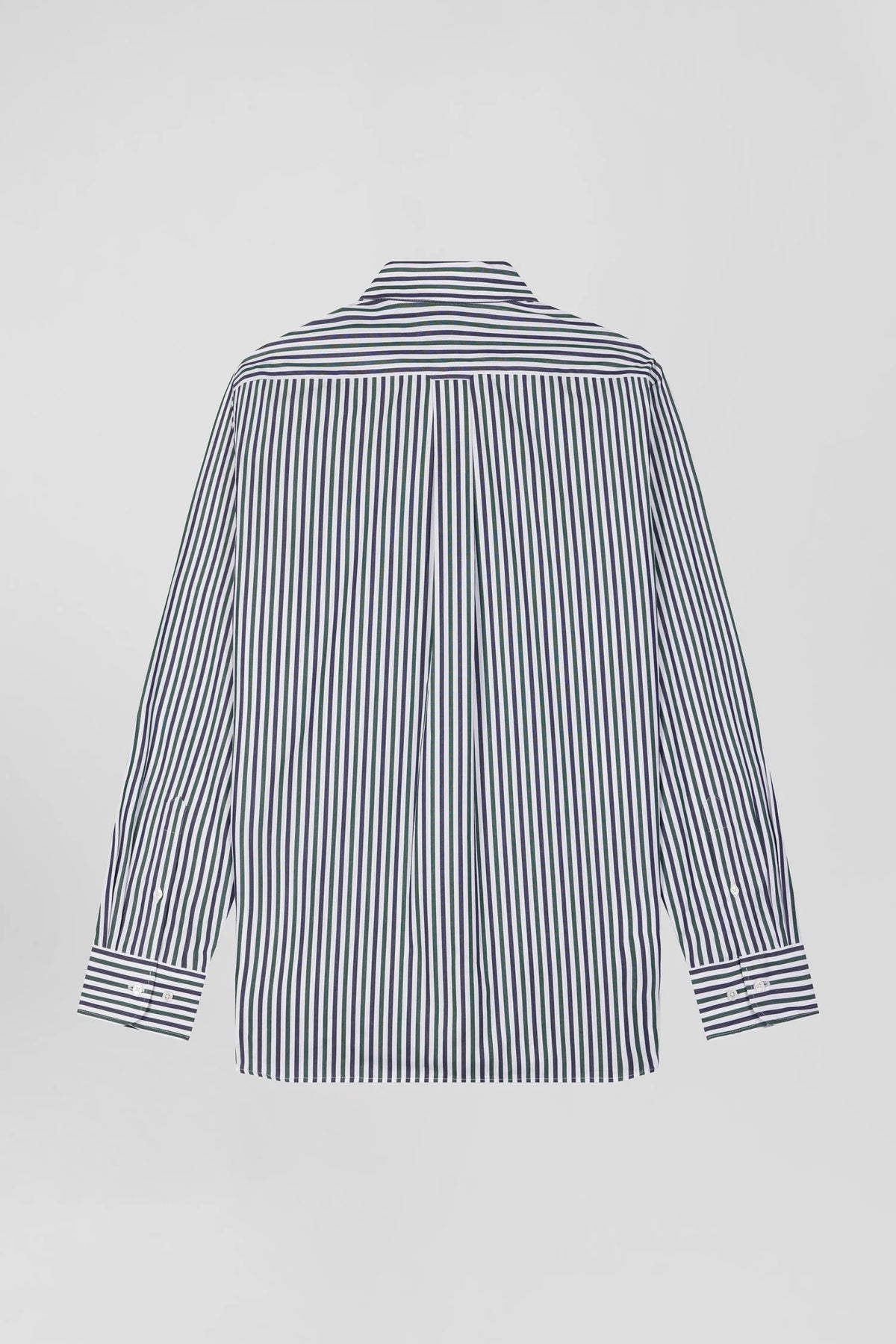 Eden Park Regular Fit Striped Cotton Poplin Shirt - Green