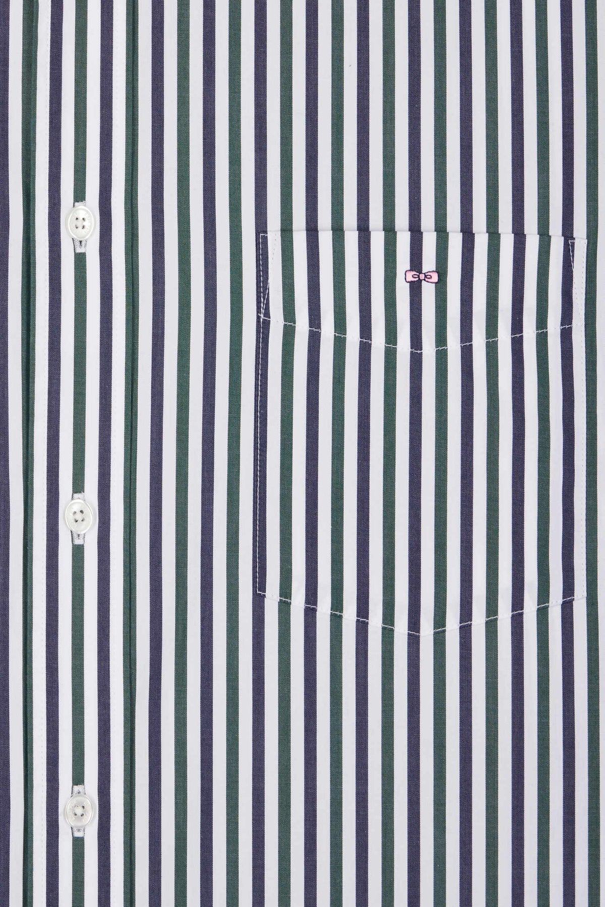 Eden Park Regular Fit Striped Cotton Poplin Shirt - Green