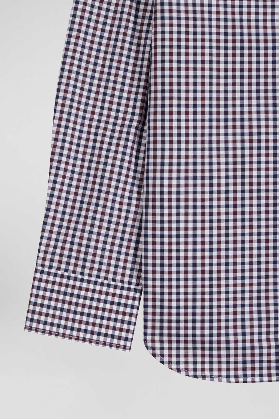Eden Park Regular Checked Cotton Poplin Shirt - Burgundy / White