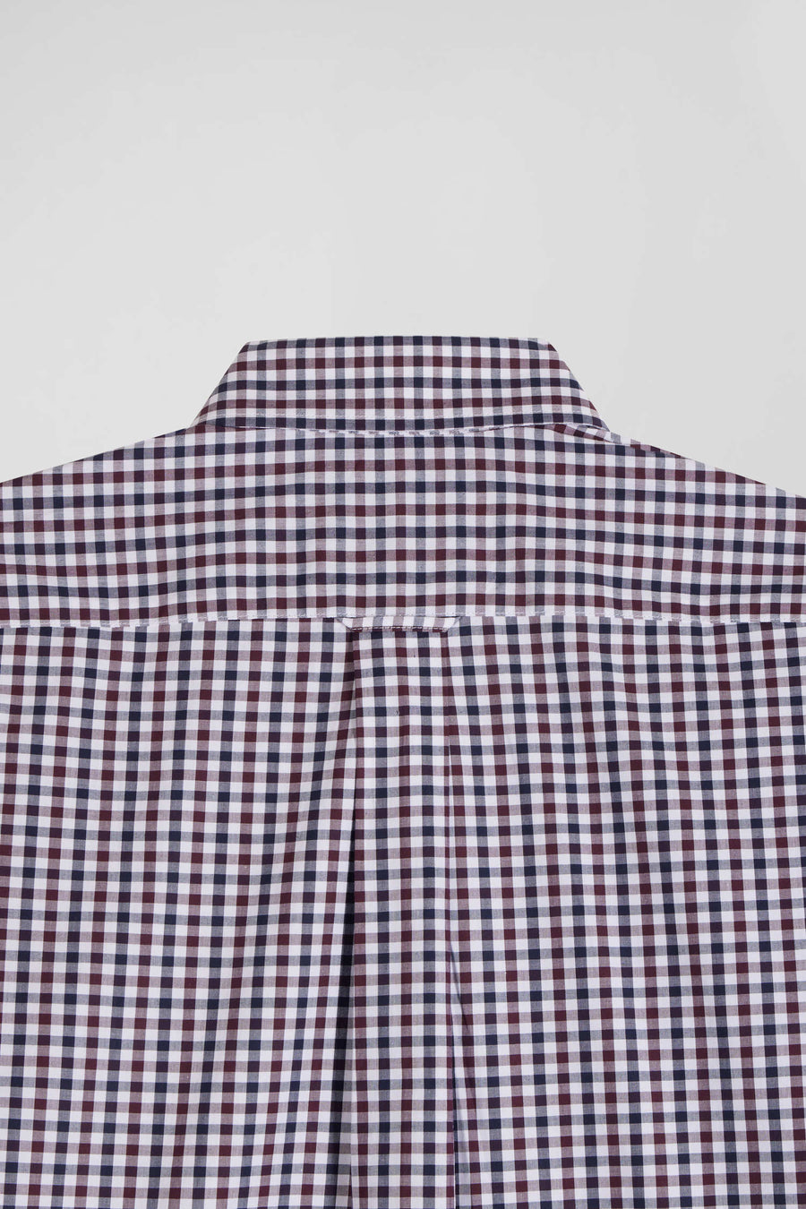 Eden Park Regular Checked Cotton Poplin Shirt - Burgundy / White