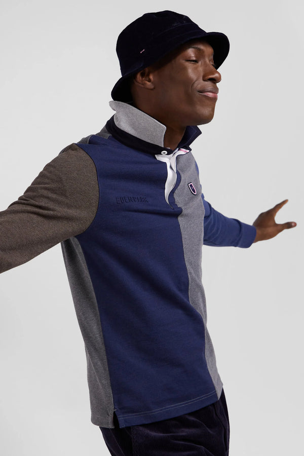 Eden Park Regular Colorblock Long-Sleeved Cotton Rugby Shirt