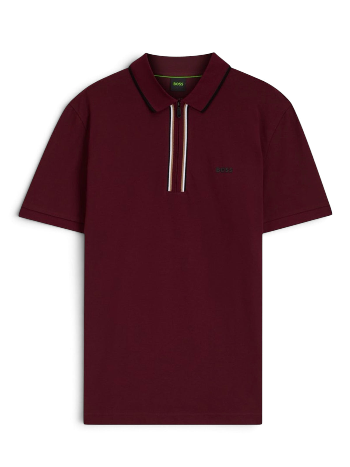 BOSS Green Philix Slim Fit Stretch-Cotton Polo – Dark Red