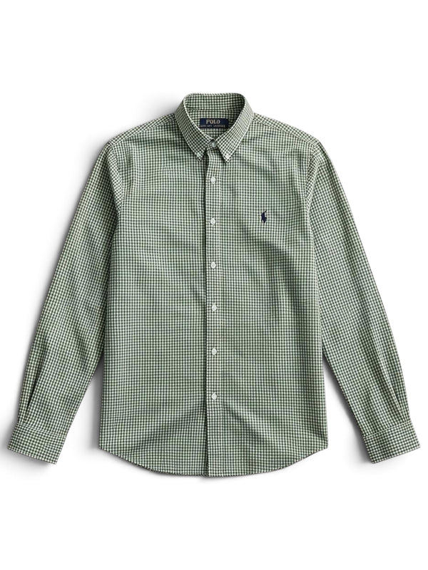 Polo Ralph Lauren Custom Fit Checked Stretch Poplin Shirt - Green