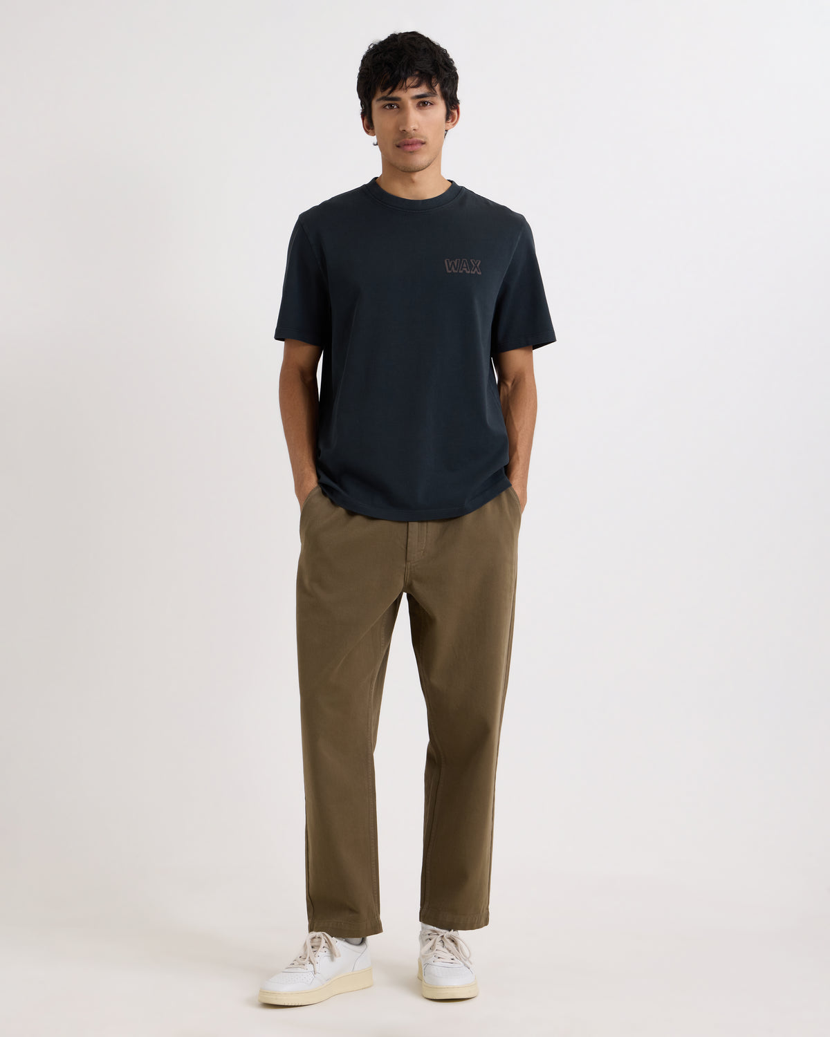 Wax London Kurt Trouser - L30 Organic Cotton Twill - Dark Khaki