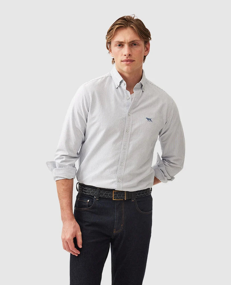 Rodd &amp; Gunn Gunn Oxford Stripe - Horizon Blue