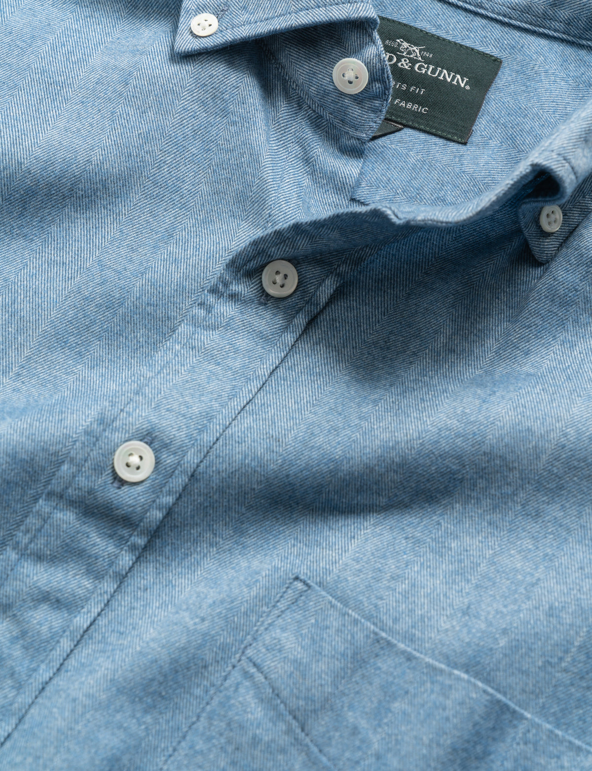 Rodd &amp; Gunn Barhil Sports Fit Shirt - Chambray Blue