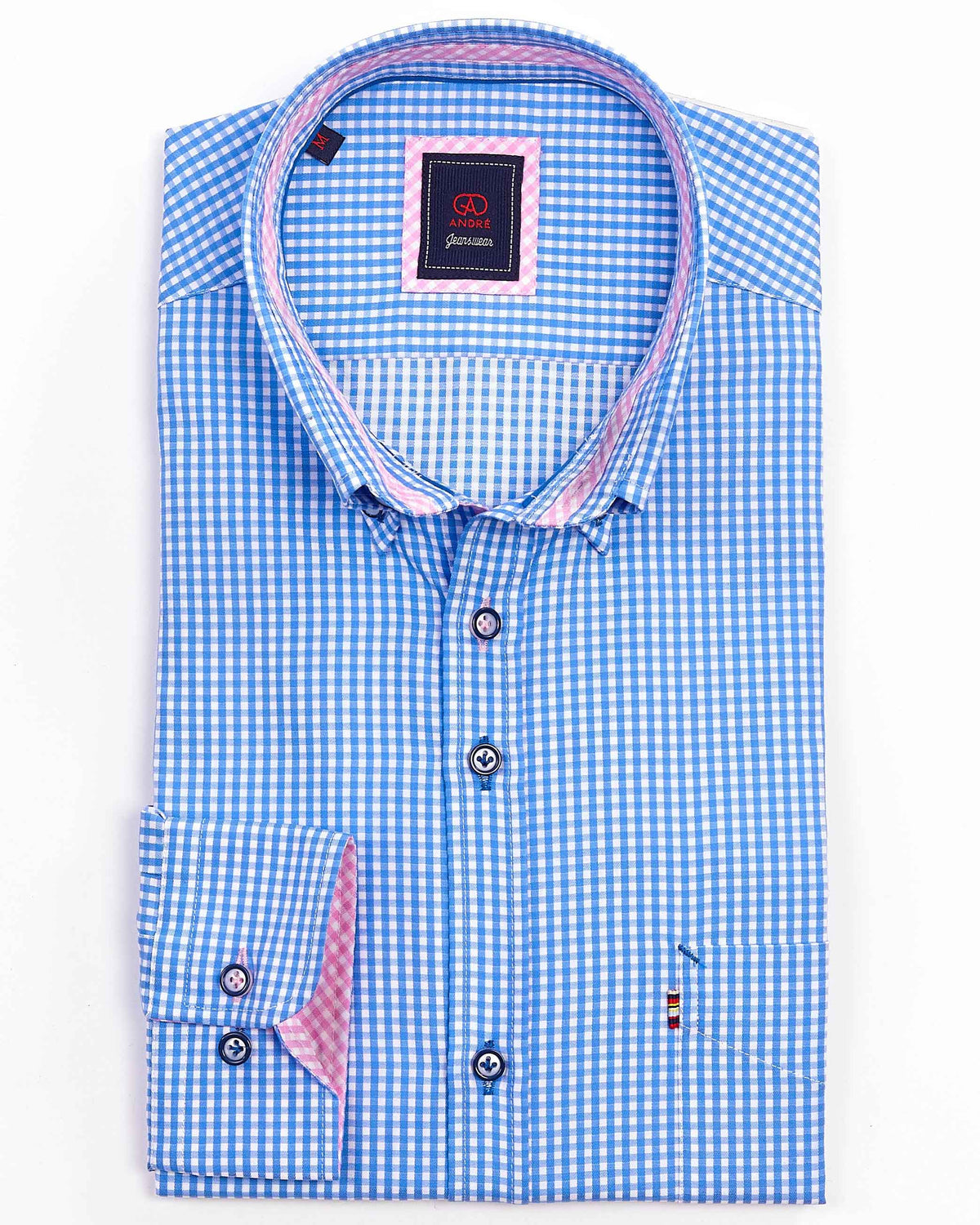 Andre &#39;Koln&#39; Long Sleeved Casual Shirt - Blue