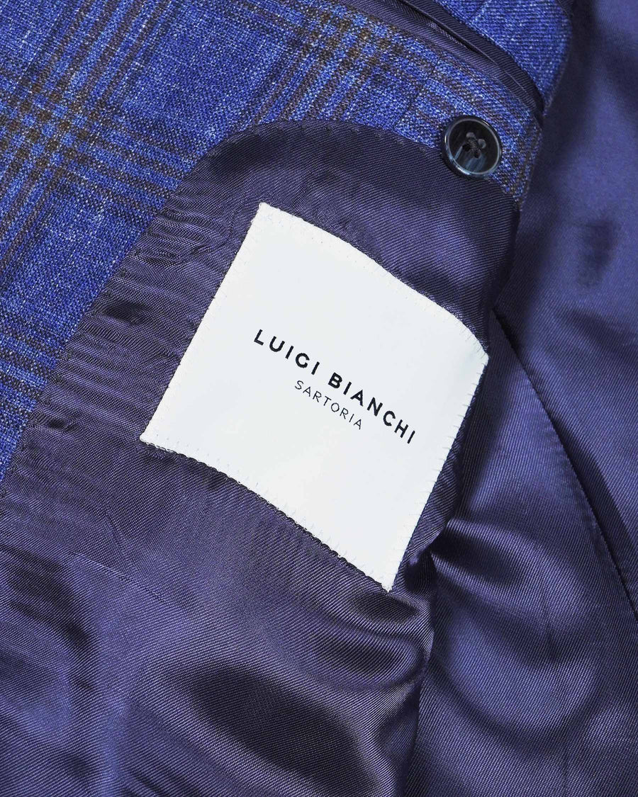 Luigi Bianchi Checkered Sports Jacket - Blue