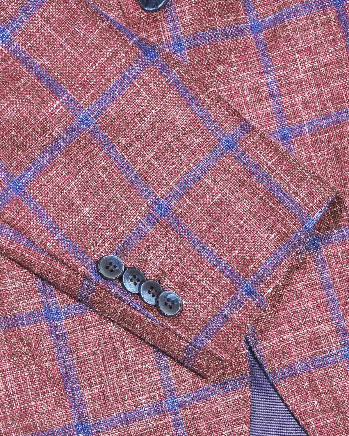 Luigi Bianchi Checkered Wool-Silk-Linen Sports Jacket - Wine