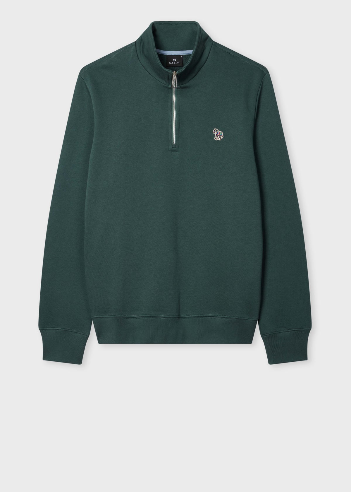 Paul Smith Organic Cotton Logo Half Zip Sweatshirt - Green