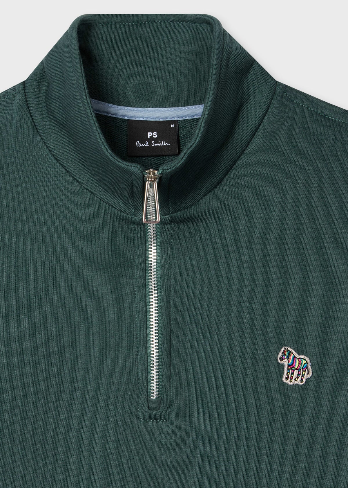 Paul Smith Organic Cotton Logo Half Zip Sweatshirt - Green