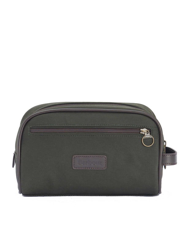 Barbour Wax Washbag - Olive Green