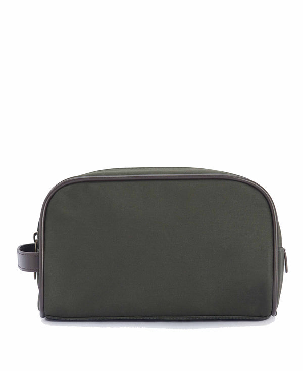 Barbour Wax Washbag - Olive Green