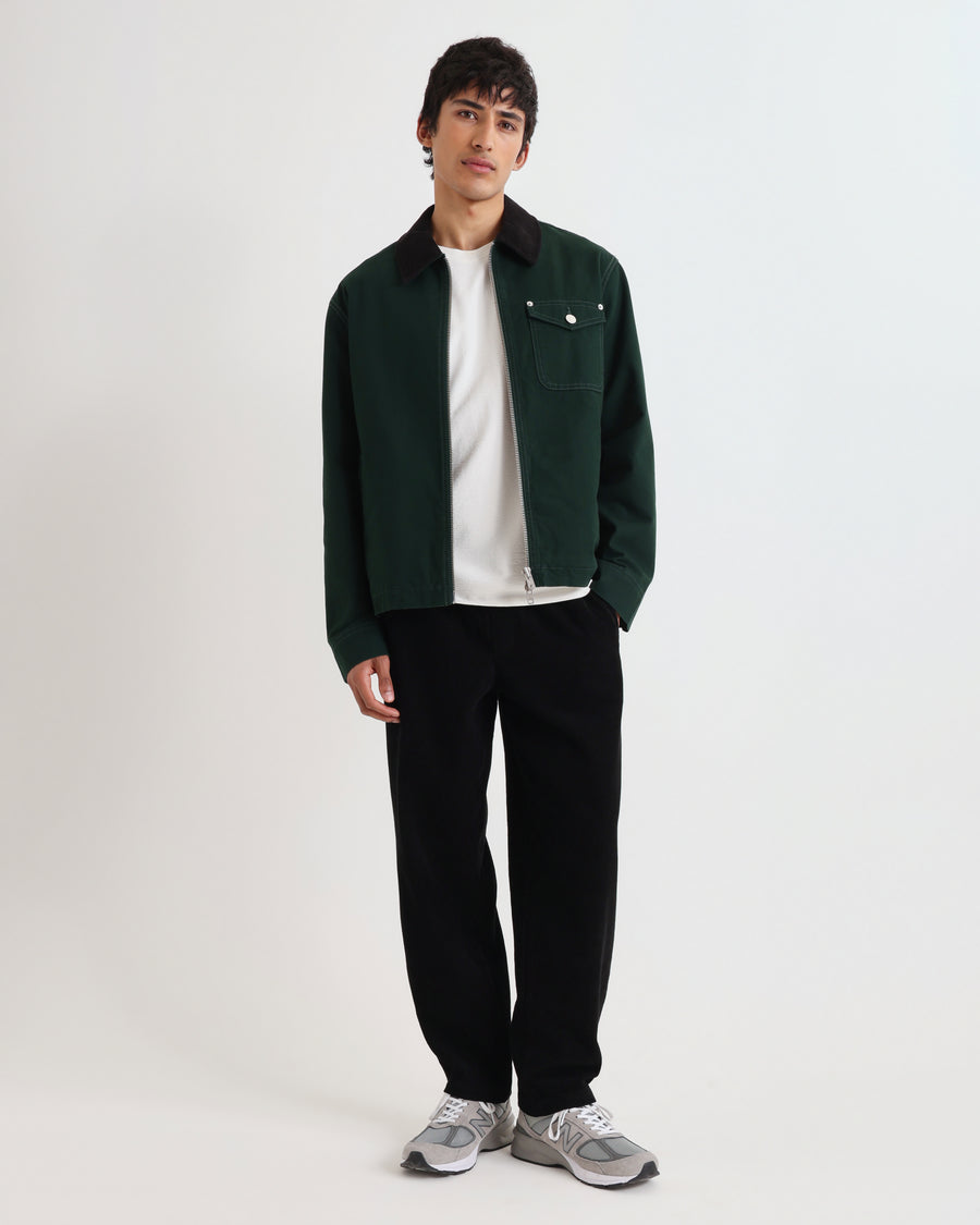 Wax London Mason Organic Cotton Canvas Jacket - Dark Green