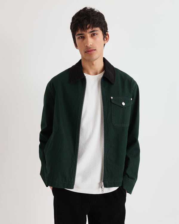 Wax London Mason Jacket Canvas - Green