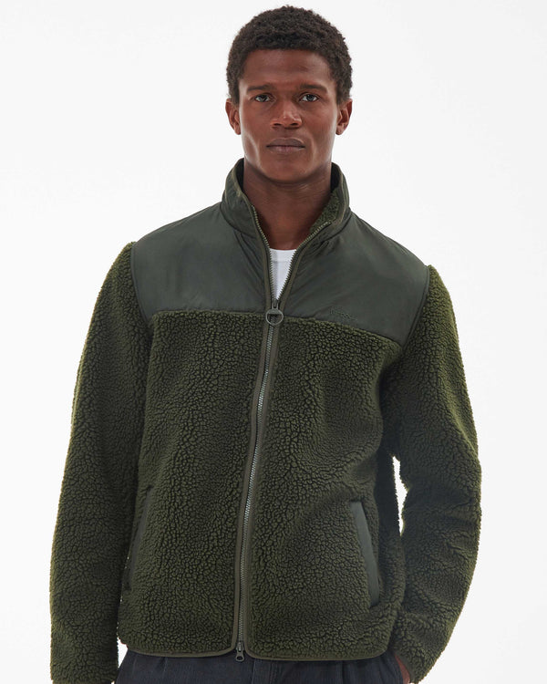 Barbour Hobson Fleece Jacket - Olive Green