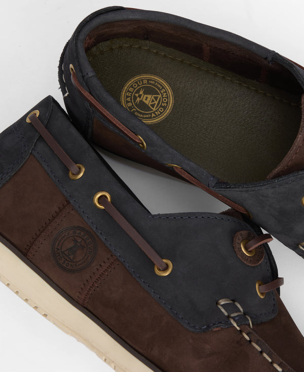 Barbour Wake Boat Shoe -Brown/Navy