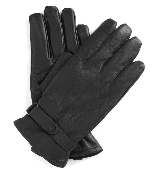 Barbour Burnished Leather Thinsulate Gloves - Black