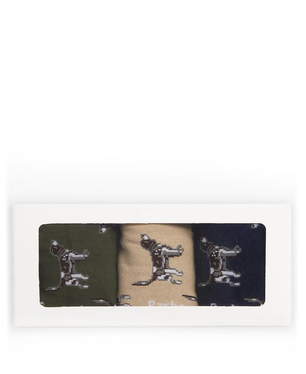 Barbour Pointer Dog Socks Gift Box - Forest Mix