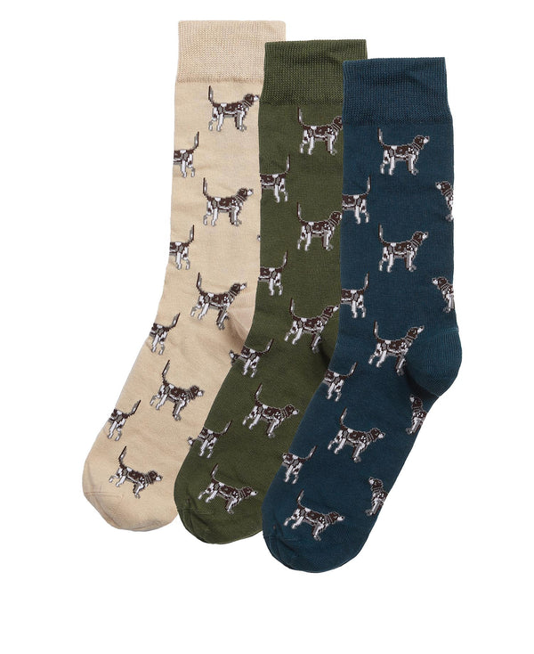 Barbour Pointer Dog Socks Gift Box - Forest Mix