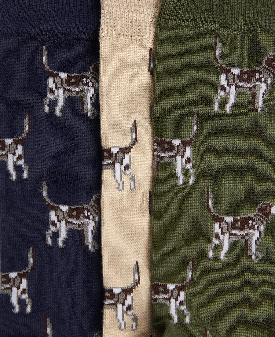 Barbour Pointer Dog Socks Gift Box - Forest Mix