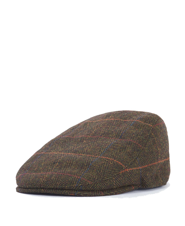 Barbour Cheviot Flat Cap - Olive Green