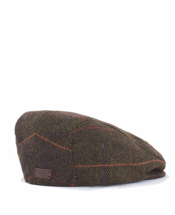 Barbour Cheviot Flat Cap - Olive Green