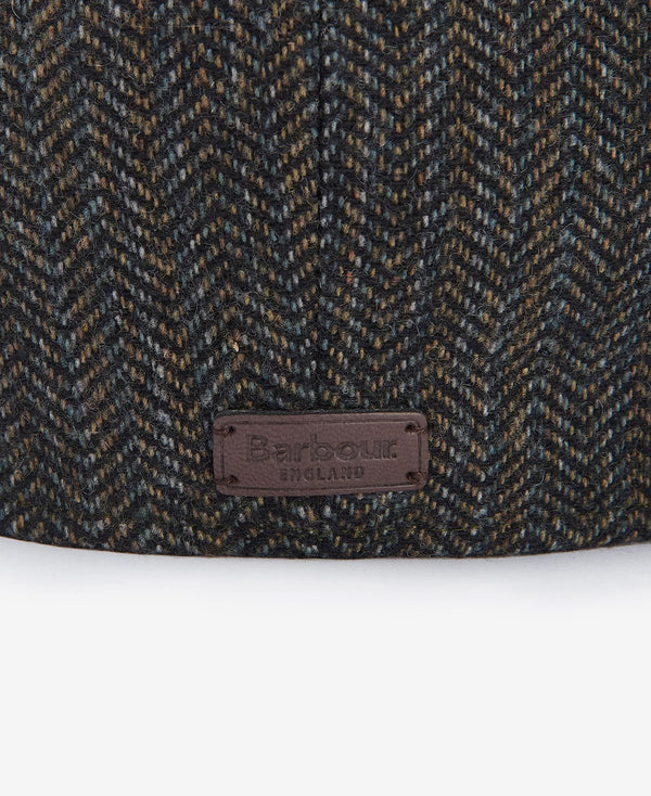 Barbour Fyne Tweed Baker Boy Cap - Olive Green