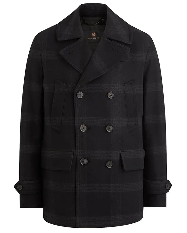 Belstaff Milford Wool Cashmere Blend Peacoat - Grey