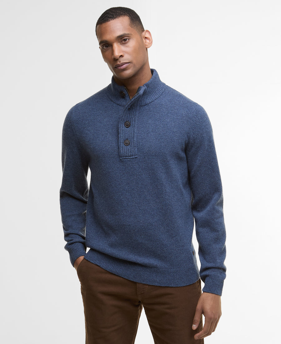 Barbour Essential Patch Half Zip Knitted Jumper - Indigo