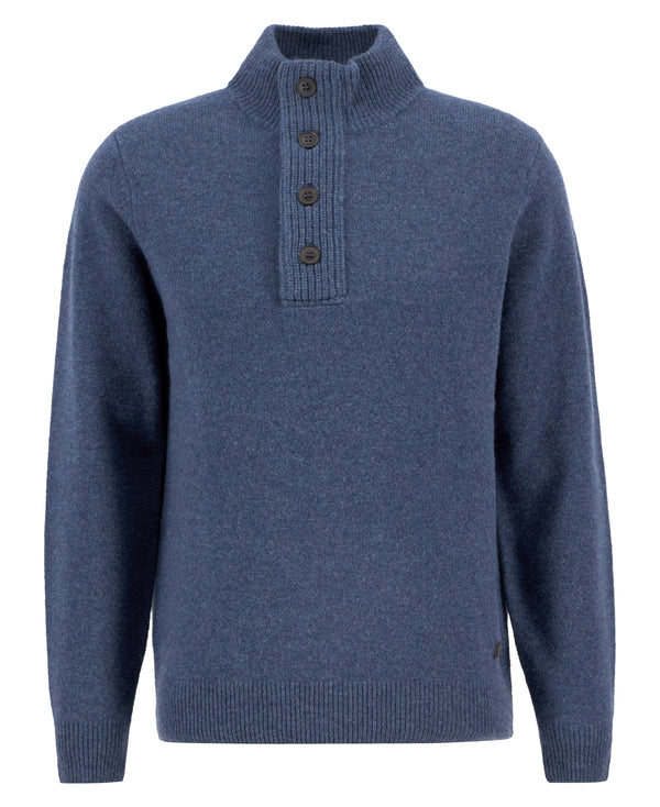 Barbour Essential Patch Half Zip Knitted Jumper - INDIGO