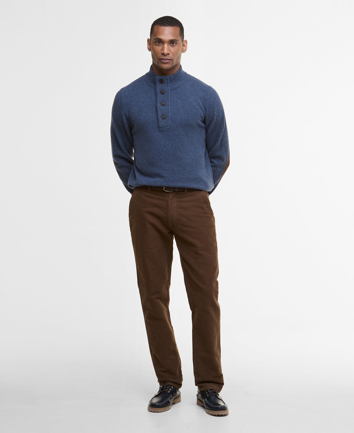 Barbour Essential Patch Half Zip Knitted Jumper - INDIGO