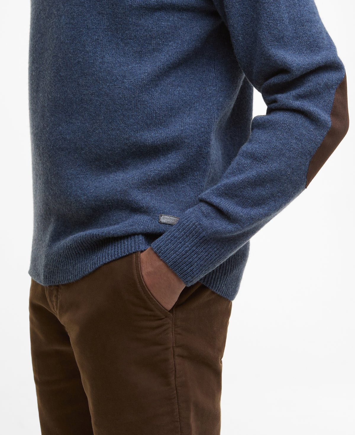 Barbour Essential Patch Half Zip Knitted Jumper - INDIGO