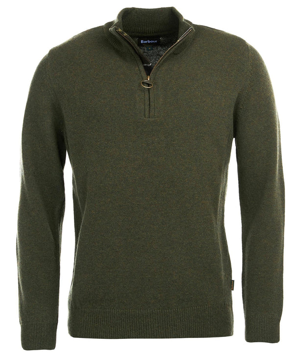 Barbour Holden Half Zip Jumper - Olive Green