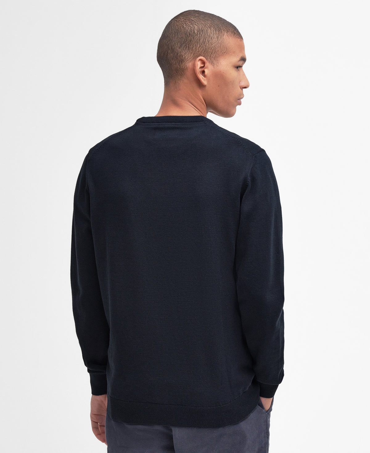 Barbour Pima Cotton Crew Neck Sweater - Navy