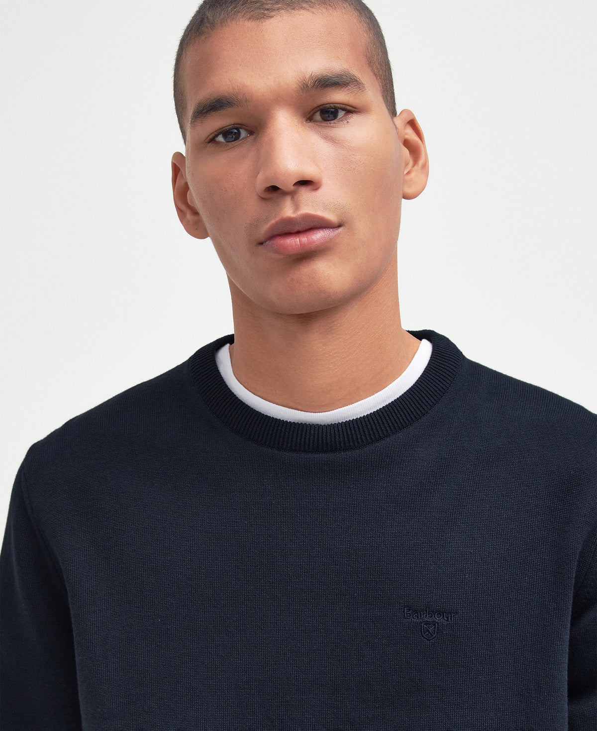 Barbour Pima Cotton Crew Neck Sweater - Navy