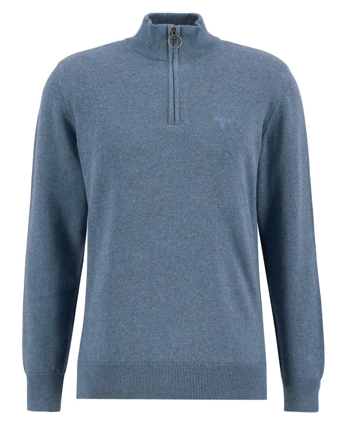 Barbour Cotton Half Zip Knitted Jumper - Dusk Blue