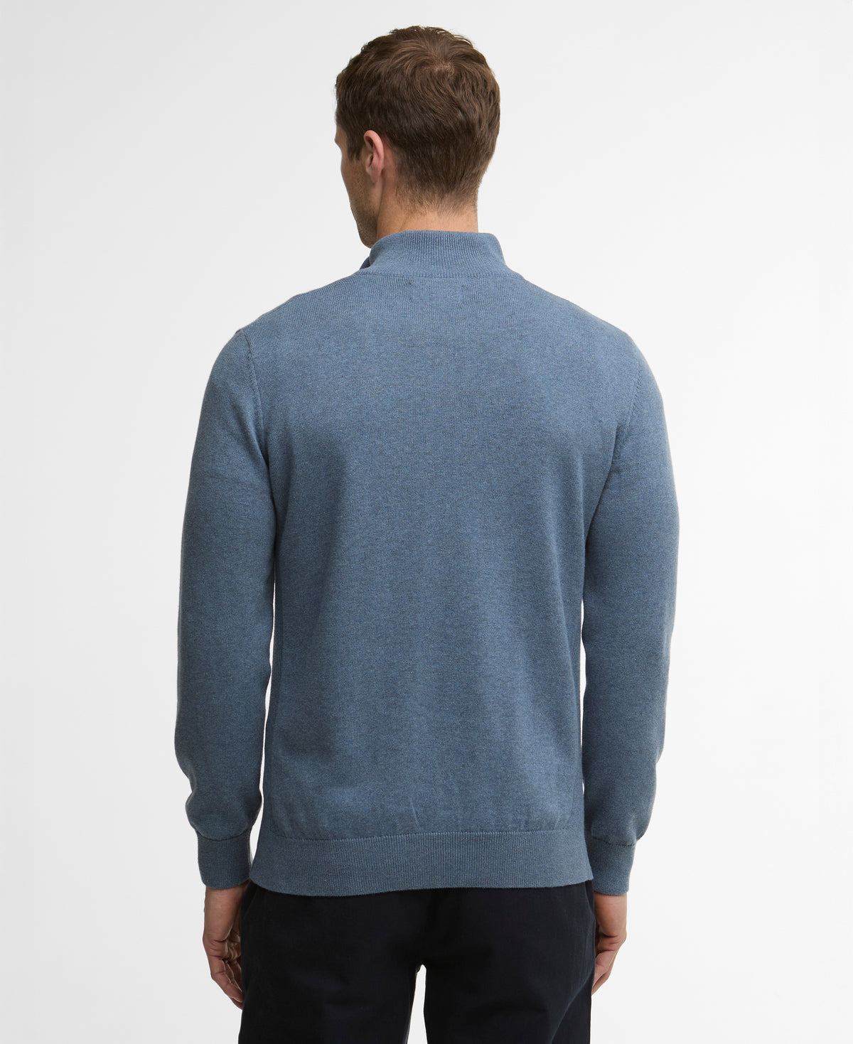 Barbour Cotton Half Zip Knitted Jumper - Dusk Blue