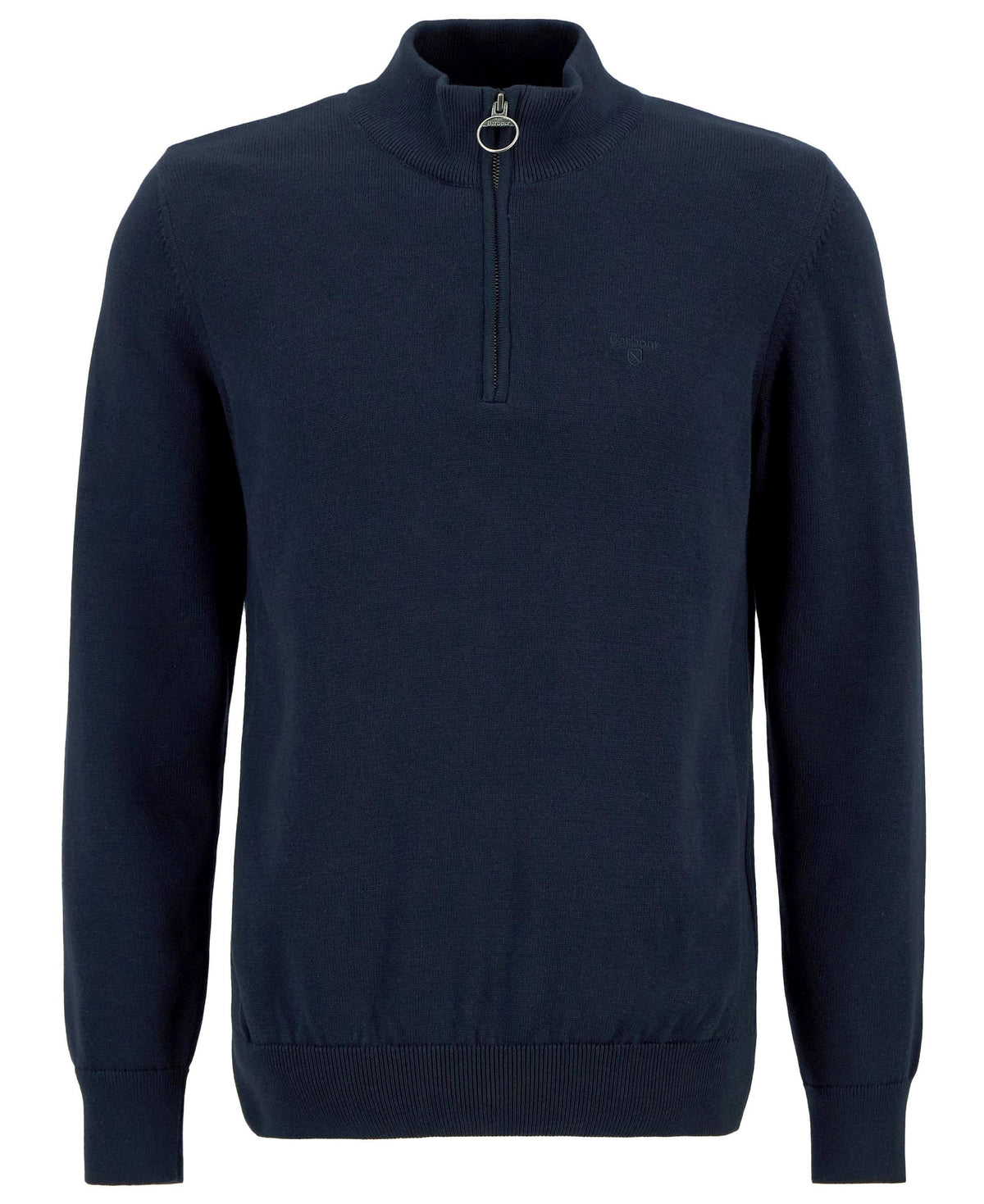 Barbour Cotton Quarter Zip Knit - Navy
