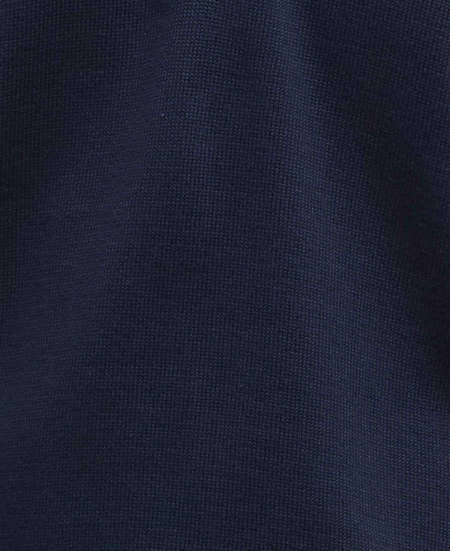 Barbour Cotton Quarter Zip Knit - Navy