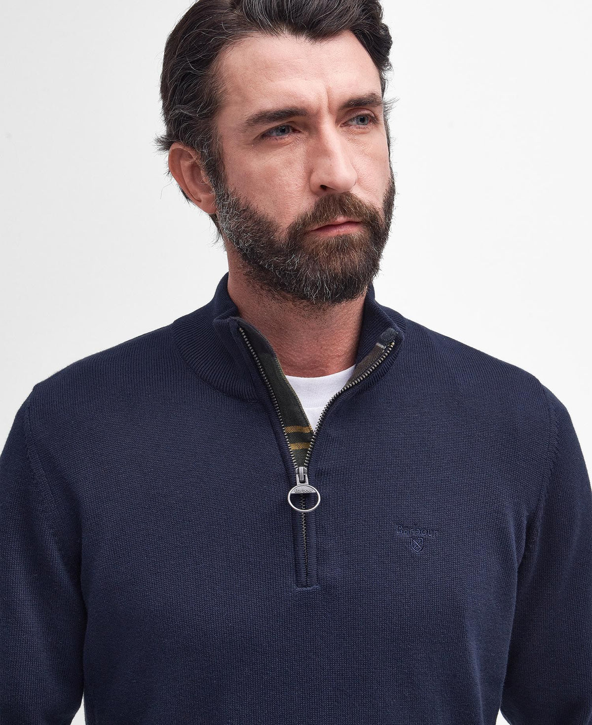 Barbour Cotton Half-Zip Jumper - Navy