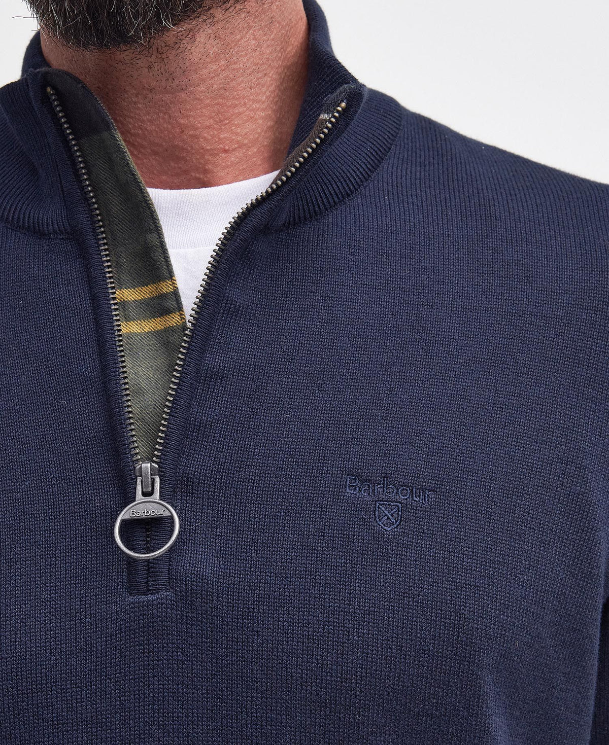 Barbour Cotton Half-Zip Jumper - Navy